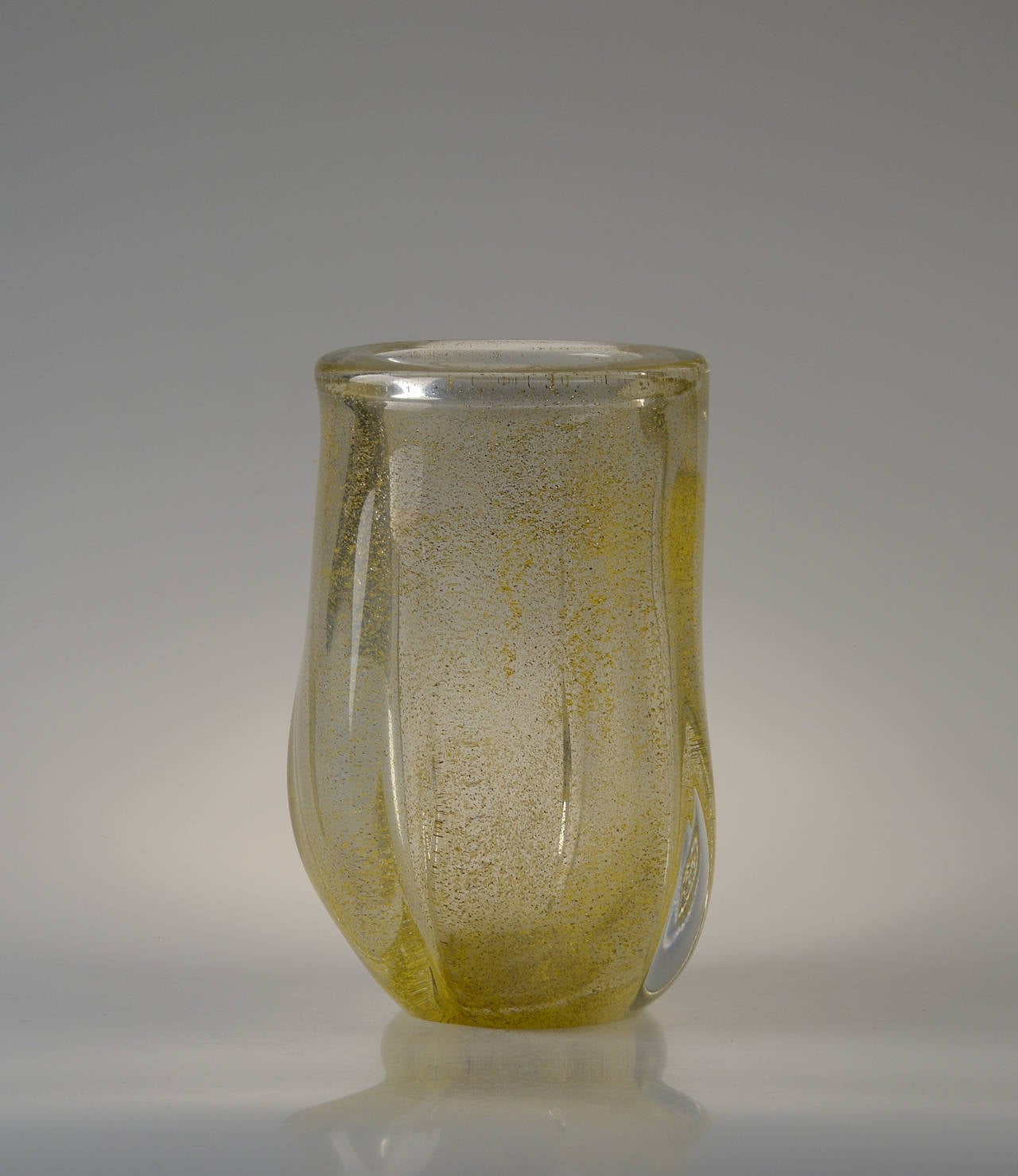 Andre Thuret Art Deco Vase with Gold Inclusions