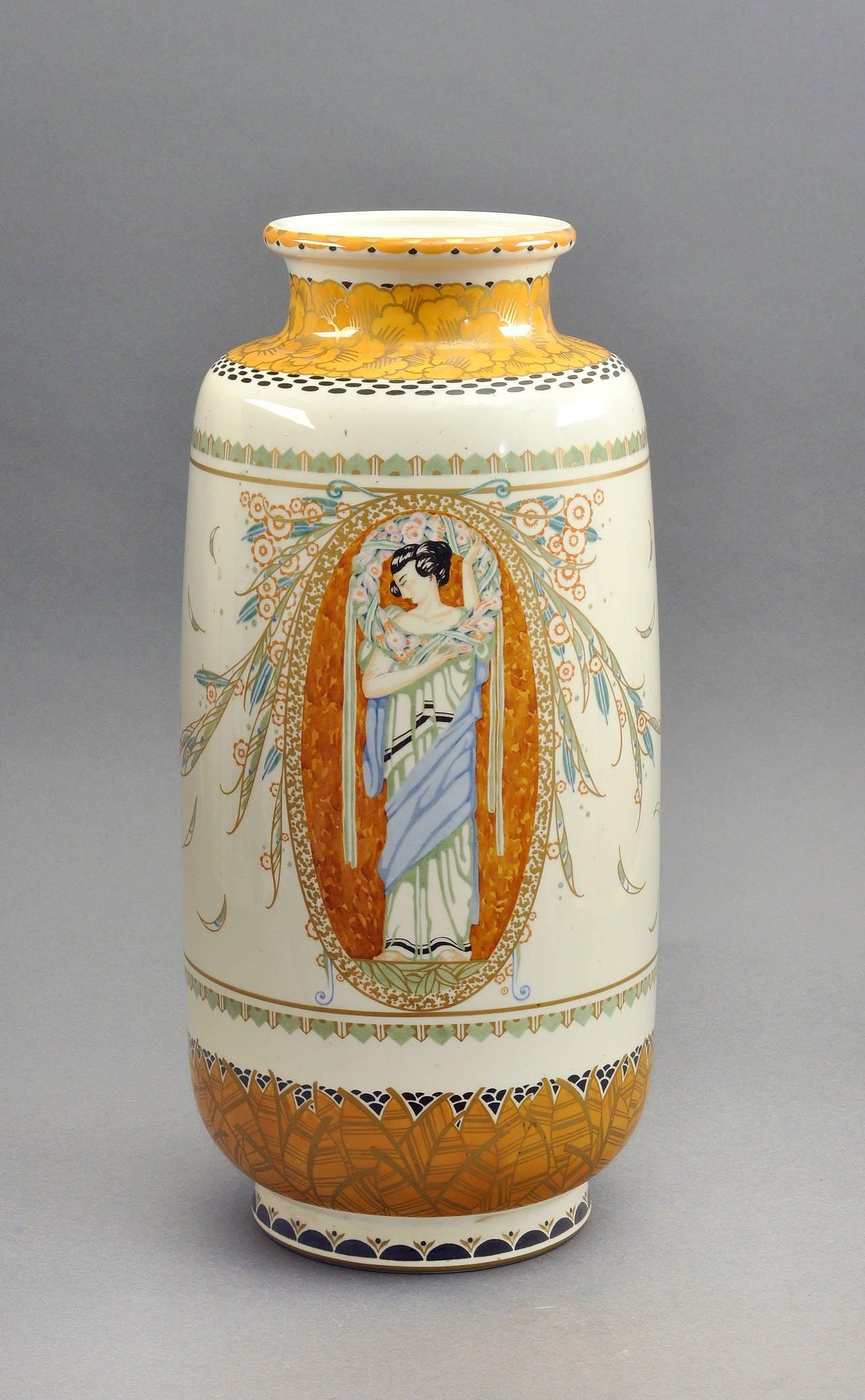 Art Deco Highly Important 1924 Manufacture Nationale de Sèvres Porcelain Vase For Sale