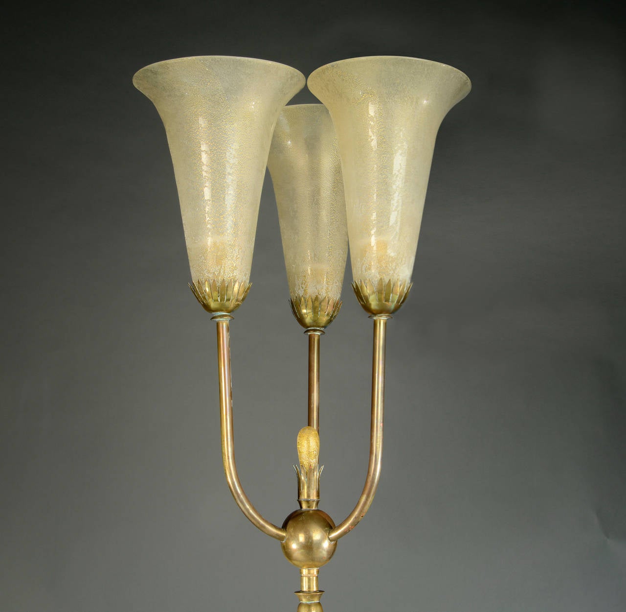 Modern 1950s Seguso Vetri d'Arte Corroso Glass Floor Lamp For Sale
