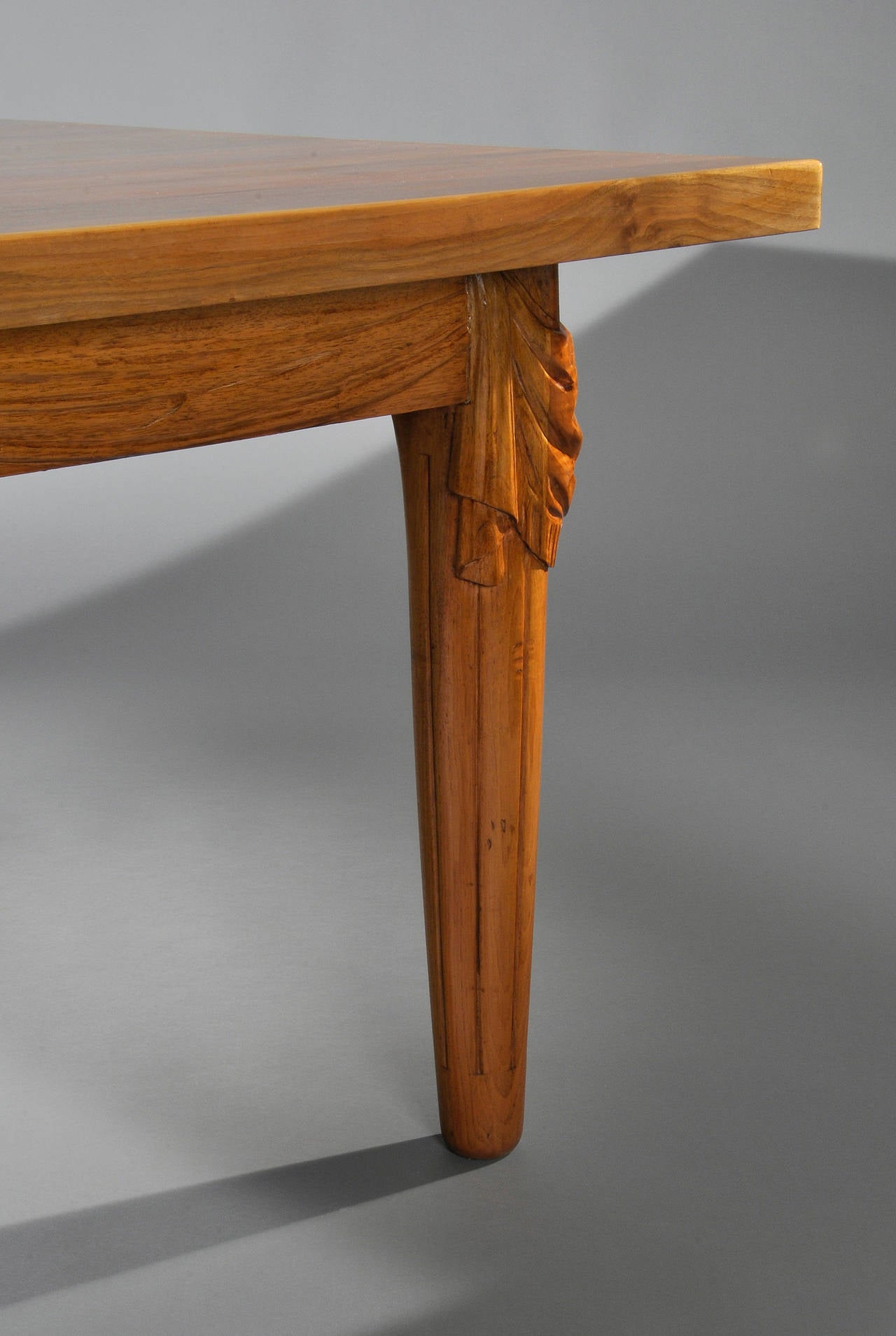 Early 20th Century Gustave Louis Jaulmes Walnut Dining Table, circa 1925 For Sale