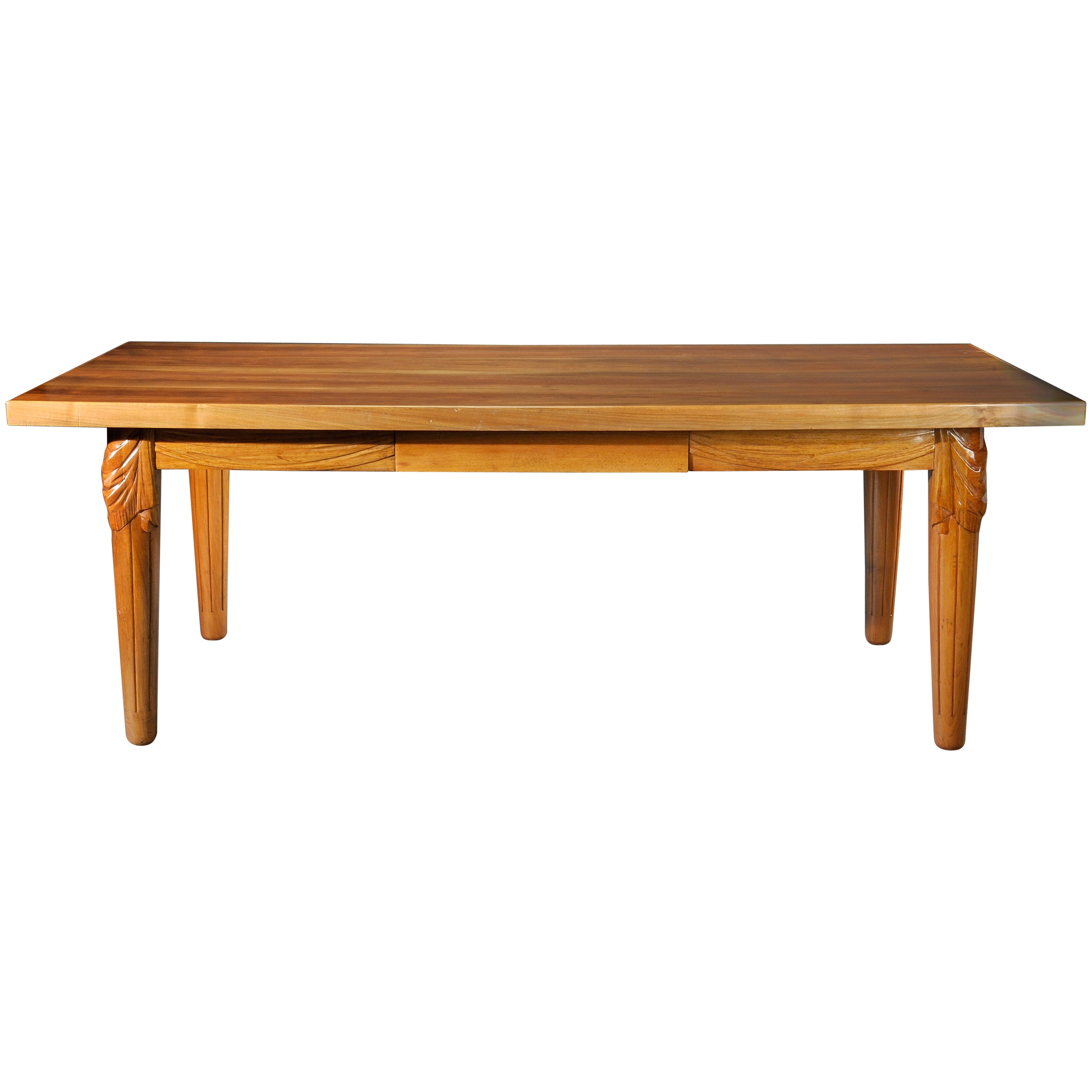 Gustave Louis Jaulmes Walnut Dining Table, circa 1925 For Sale