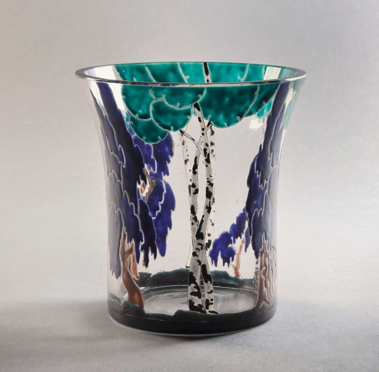 Marcel Goupy enamelled Vase Circa 1925