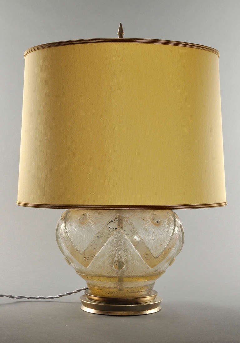 Daum Nancy Acid Etched Table Lamp Circa 1930