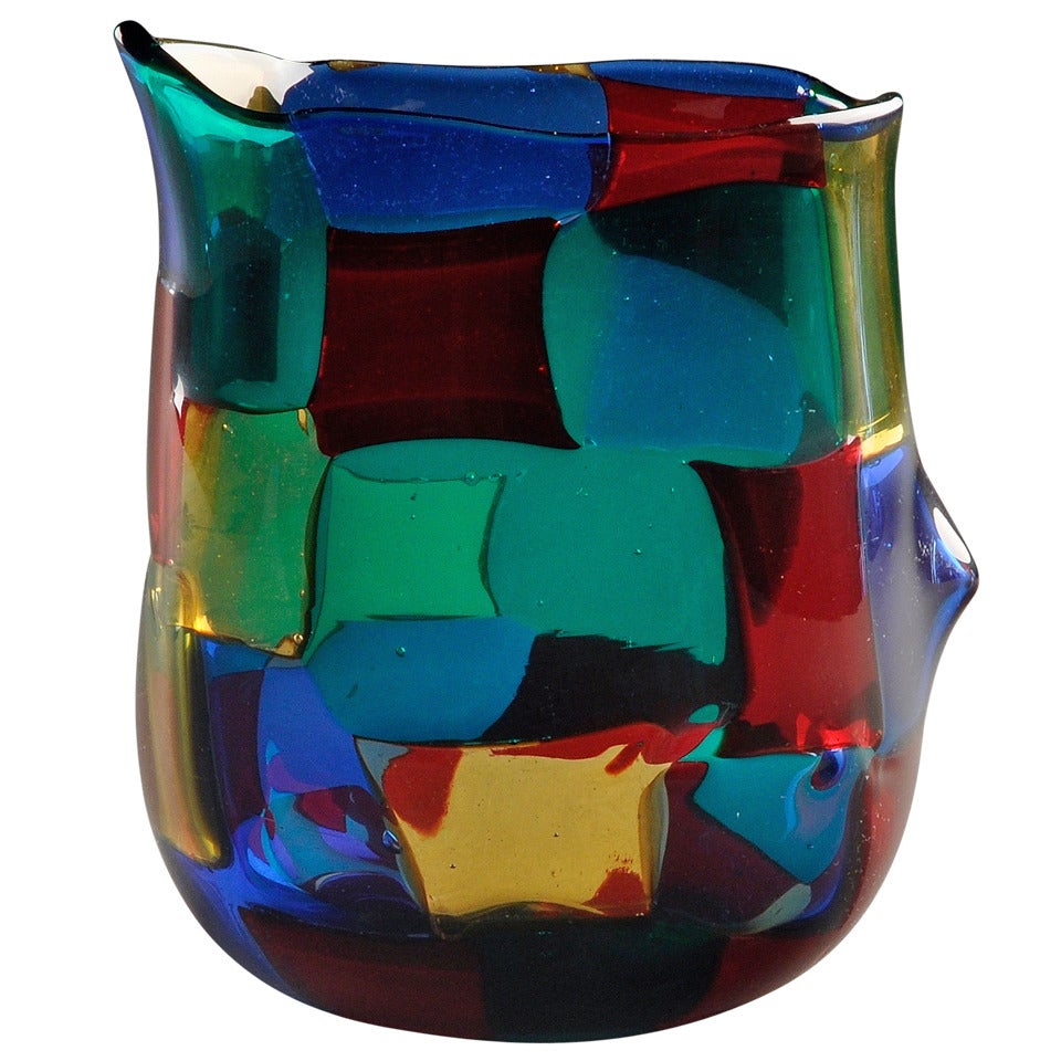 Venini - "Pezzato" vase For Sale
