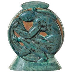 Edouard Cazaux Rare Vase Circa 1930