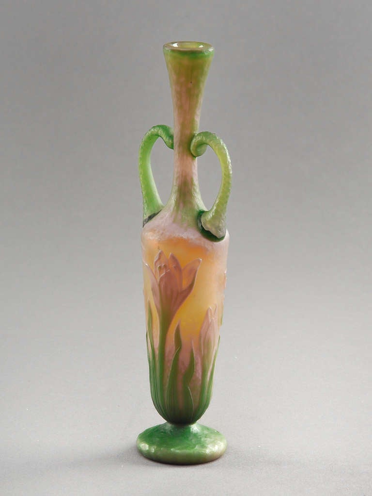 Art Nouveau Daum Nancy Remarkable Cameo Glass Vase