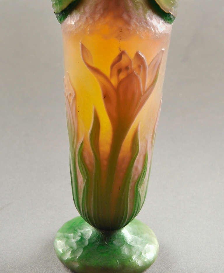 20th Century Daum Nancy Remarkable Cameo Glass Vase