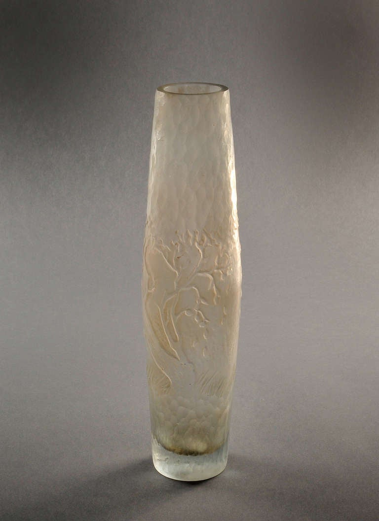 Emile Gallé Unusual Etched and Hammered Vase 2