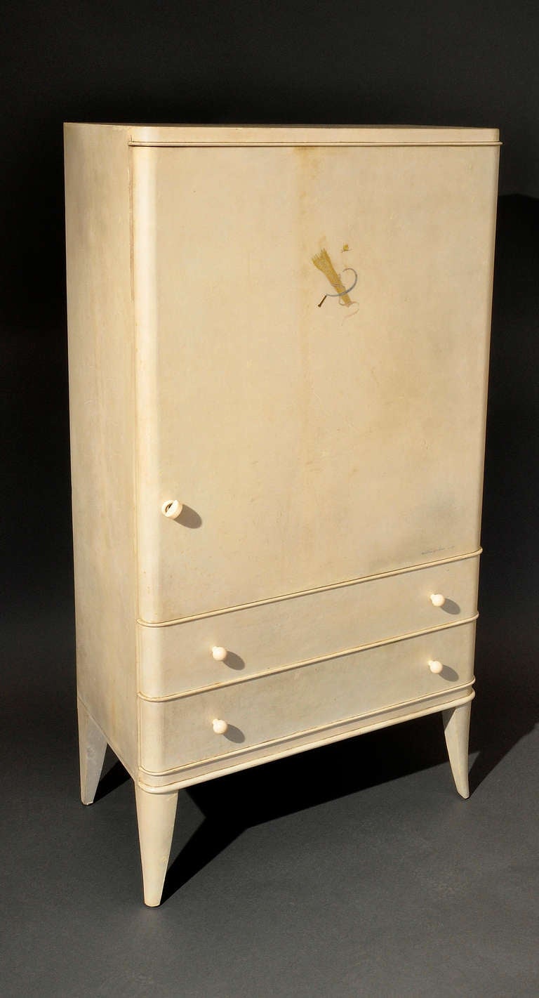 André Arbus - Cabinet unique en parchemin commandé en 1936