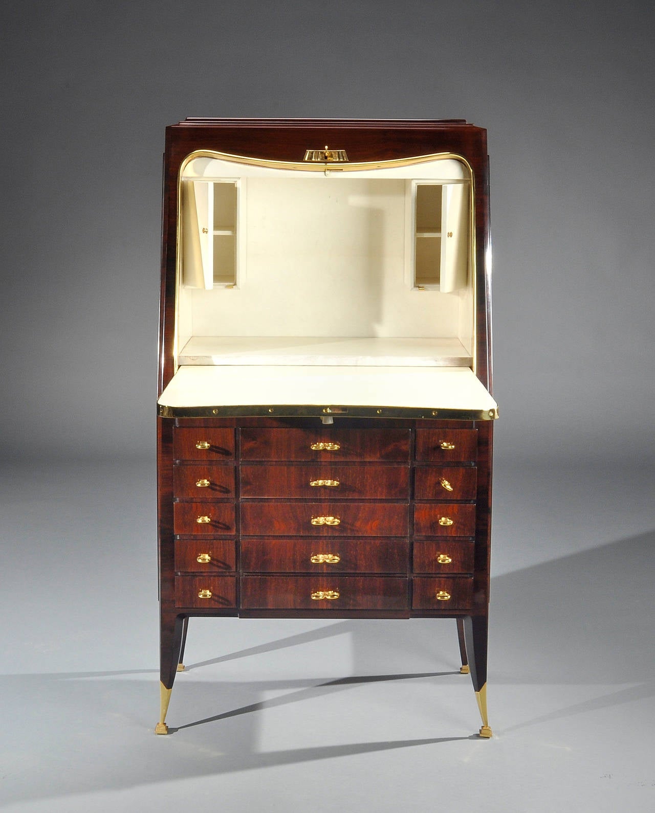 Rousseau & Lardin Rare Rosewood and Parchment Secretaire