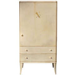 Vintage André Arbus - Unique Parchment Cabinet Ordered in 1936