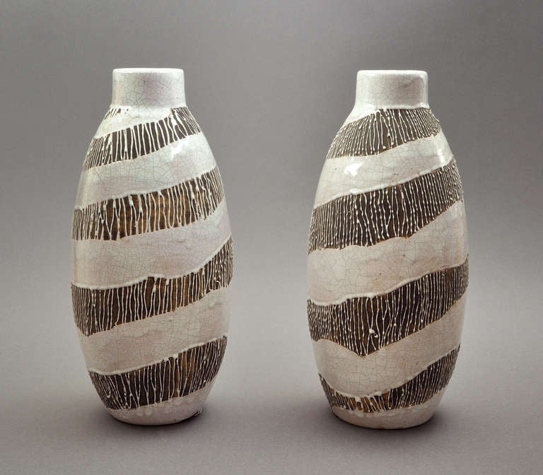 Pair of Primavera Vases made by C.A.B Circa 1930