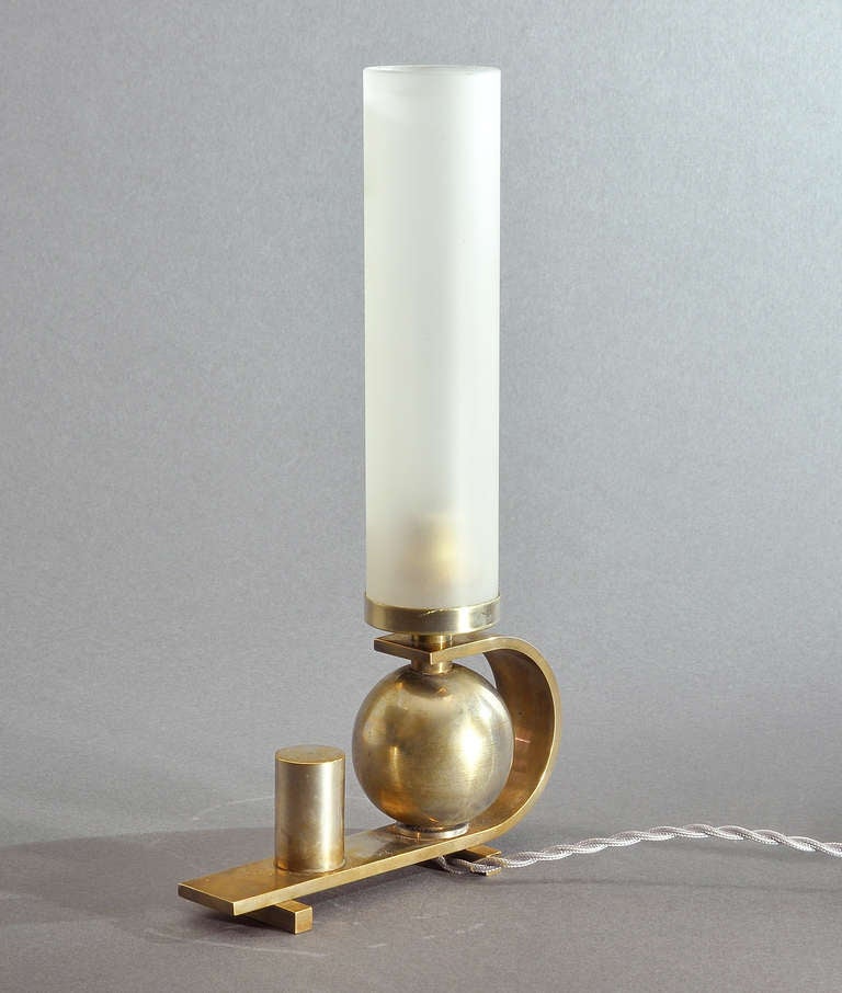 French Rare DIM (Joubert et Petit) Modernist Lamp Circa 1930 For Sale