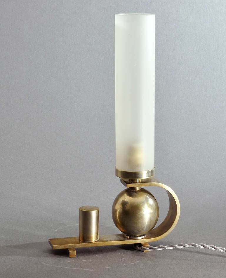 Rare DIM (Joubert et Petit) Modernist Lamp Circa 1930 In Excellent Condition For Sale In Paris, FR
