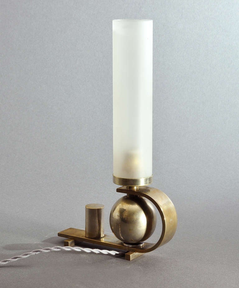 Mid-20th Century Rare DIM (Joubert et Petit) Modernist Lamp Circa 1930 For Sale