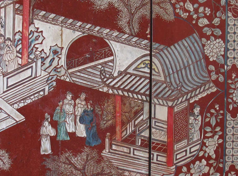 Chinese 19th c. Coromandel Table Screen