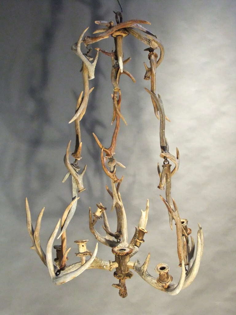Late 19th century Baltic antler chandelier.
