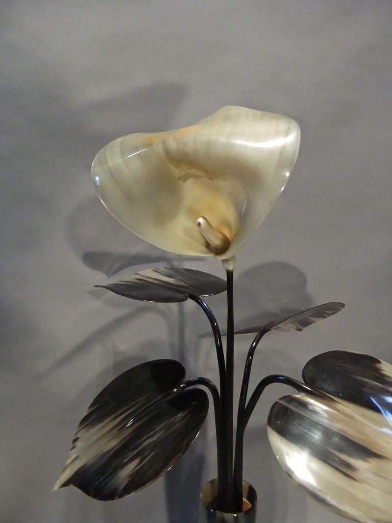 Pair of Horn Flowers   For Sale 1