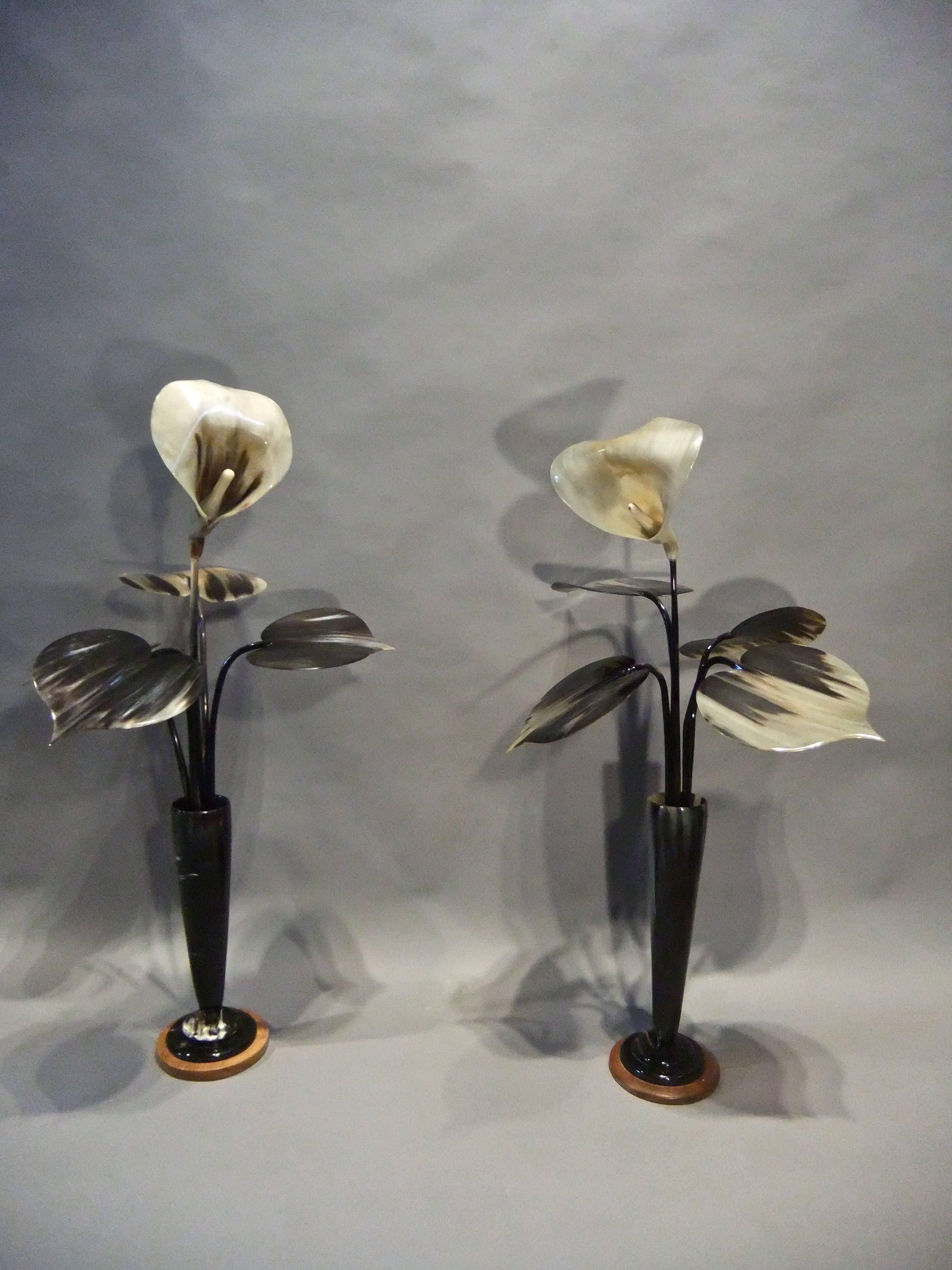 Pair of Horn Flowers   For Sale