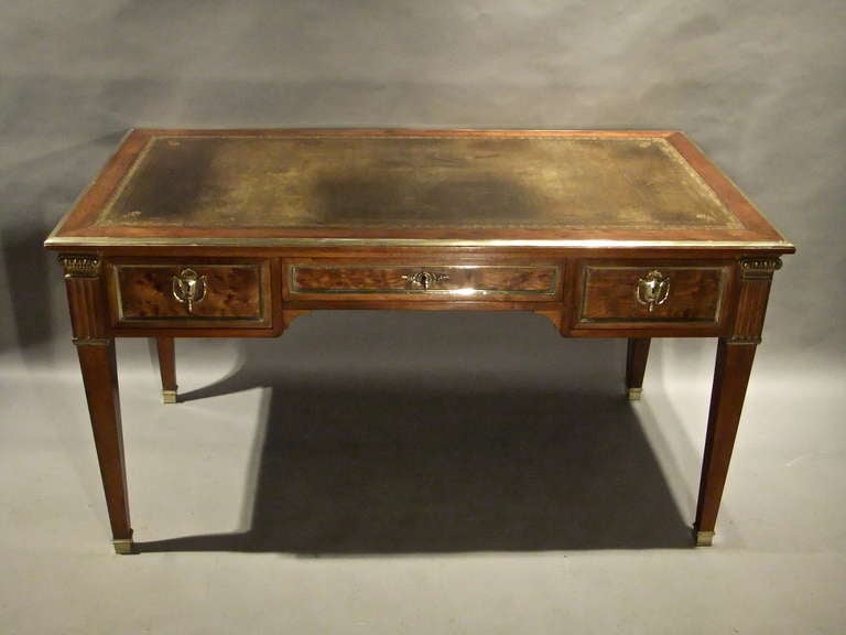 Louis XVI Plum Pudding Mahogany Desk  