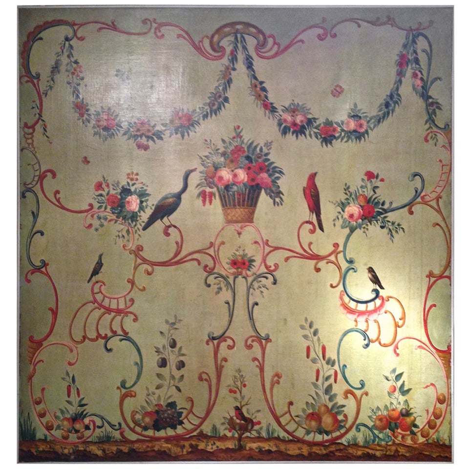 Rococo Painted Panel. For Sale