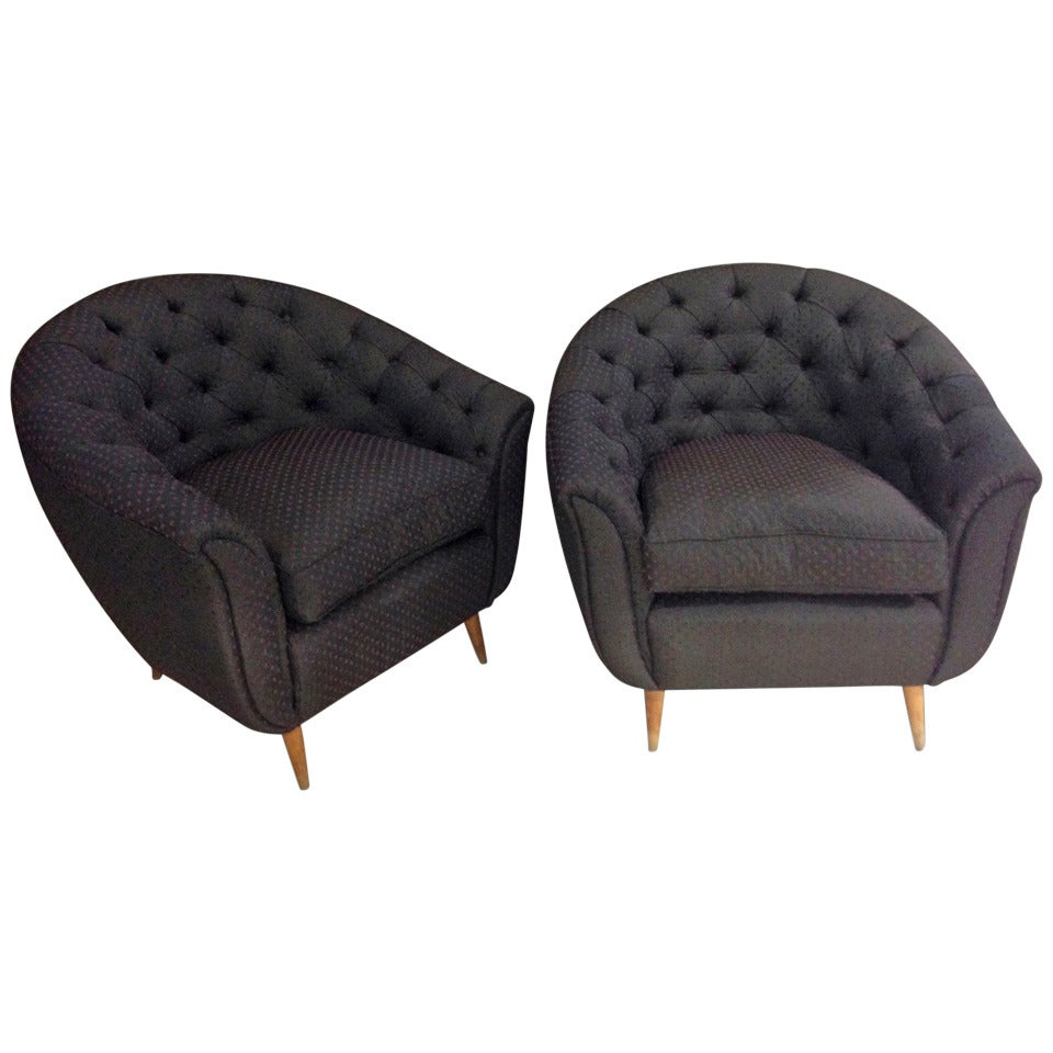 Pair of 1950s Tub Armchairs For Sale