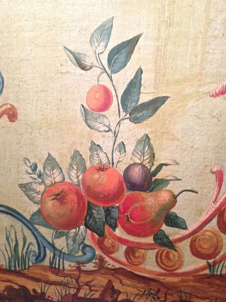 French Rococo Painted Panel. For Sale