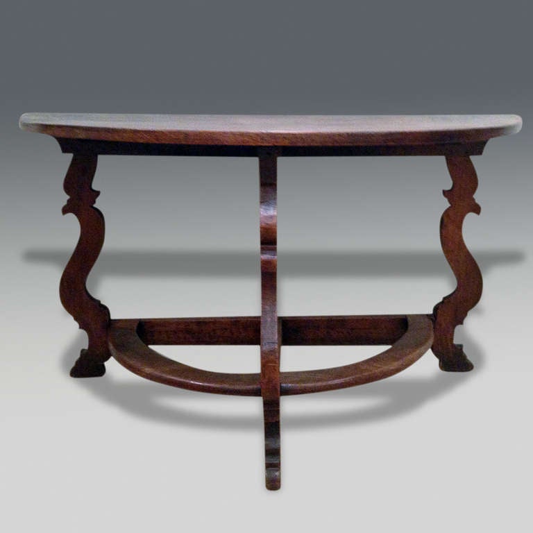 Rococo Pair of Walnut Console Tables For Sale