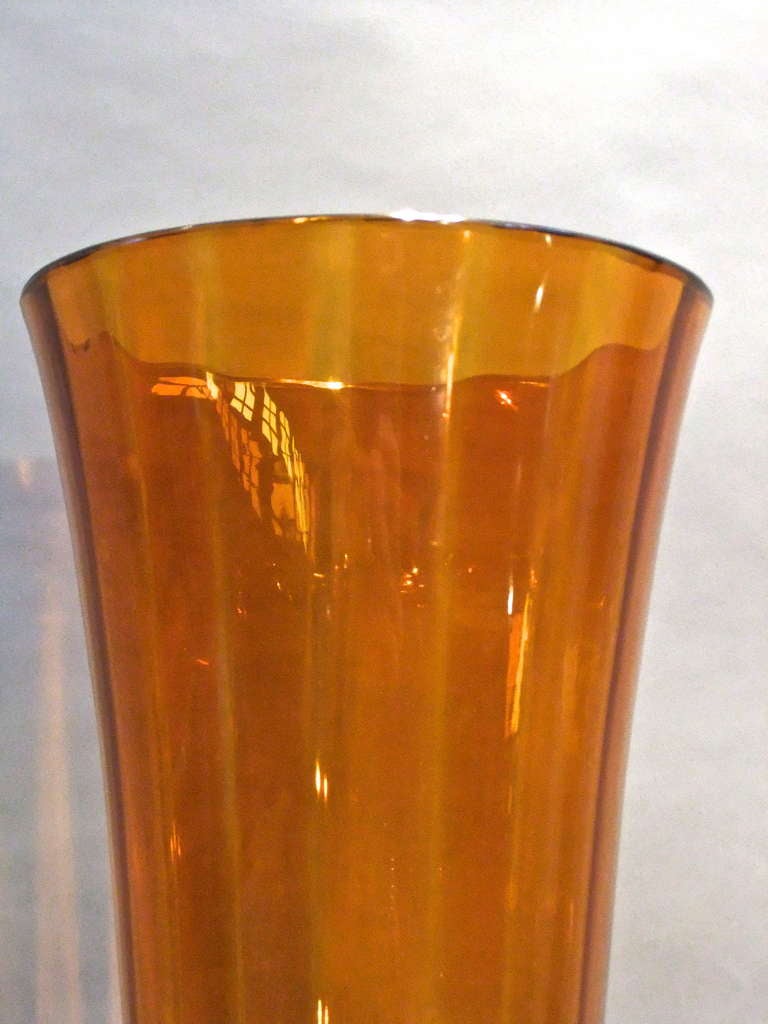 Mid-20th Century Amber Glass Vase   For Sale