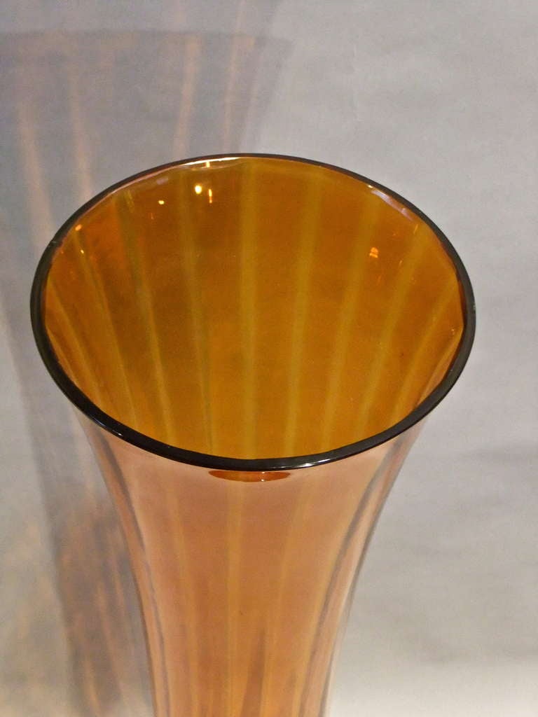 Italian Amber Glass Vase   For Sale