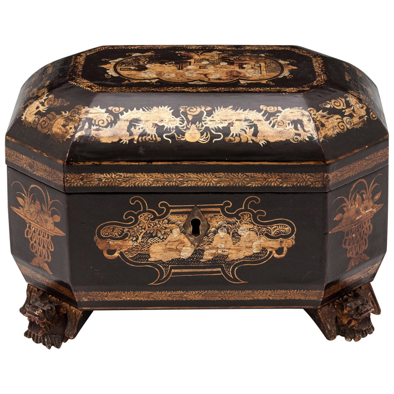 Chinese Lacquer Tea Chest at 1stDibs