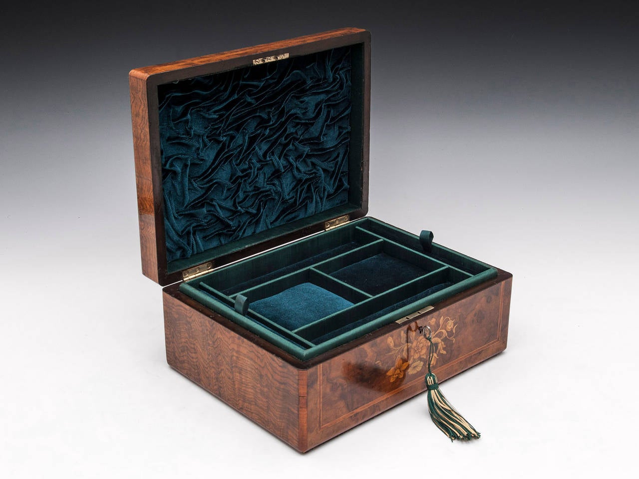 Burr Walnut Jewellery Box 4