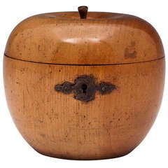 Antique Treen Apple Tea Caddy