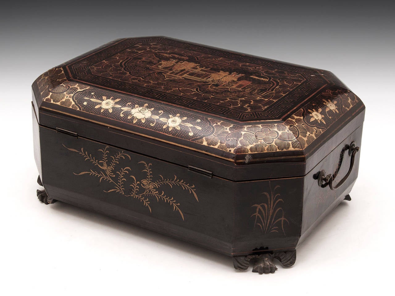 19th Century Lacquer Sewing Box