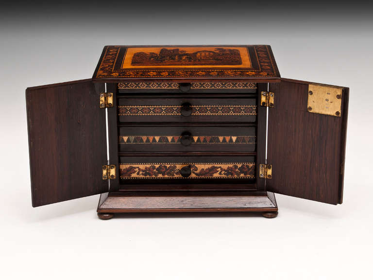 Wood Tunbridge Ware Cabinet