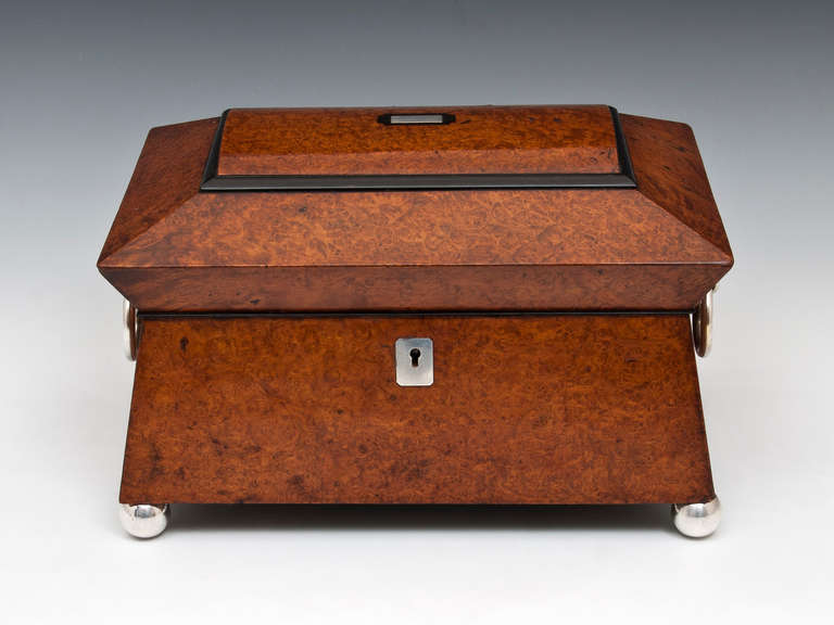19th Century Amboyna Jewellery Box