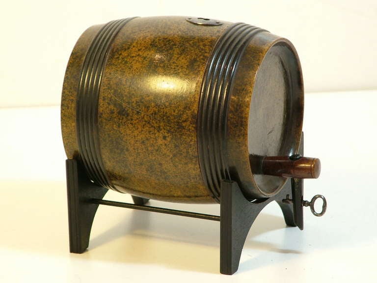 Rare Wine Barrel Tea Caddy  In Excellent Condition For Sale In Northampton, United Kingdom