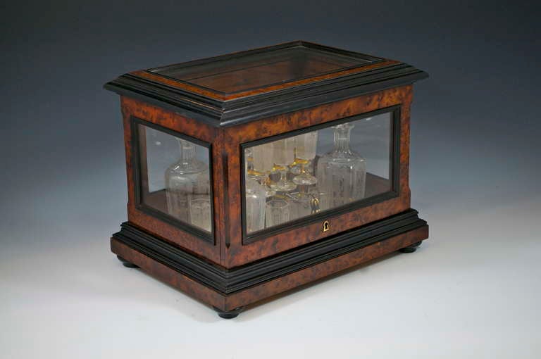 19th Century French Liqueur St Louis Crystal Cabinet
