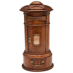 Rare Miniature Oak Post Box