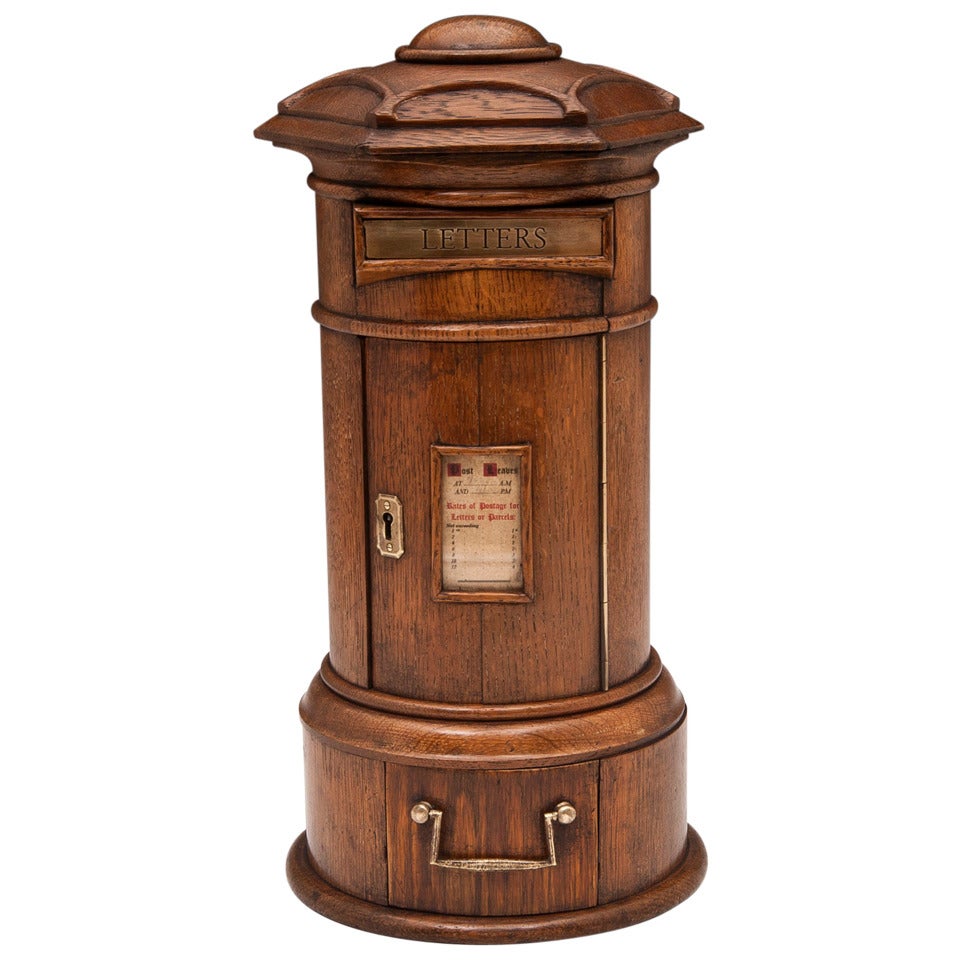Rare Miniature Oak Post Box
