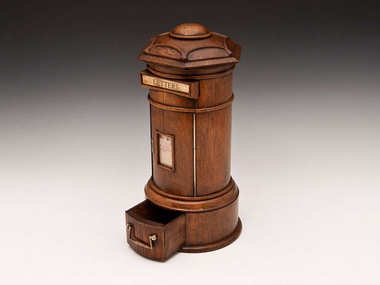 19th Century Rare Miniature Oak Post Box