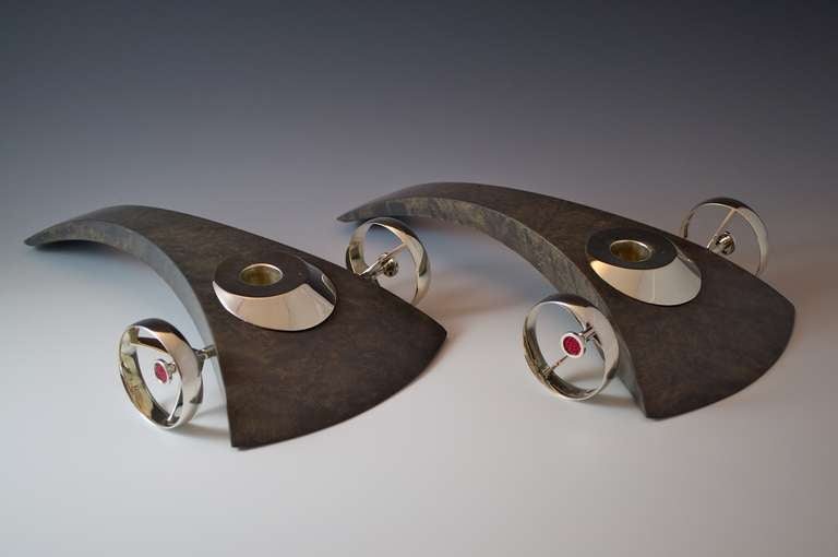 Silver & Shagreen Candle Cars
