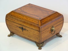 Used Regency Satinwood Sewing Box
