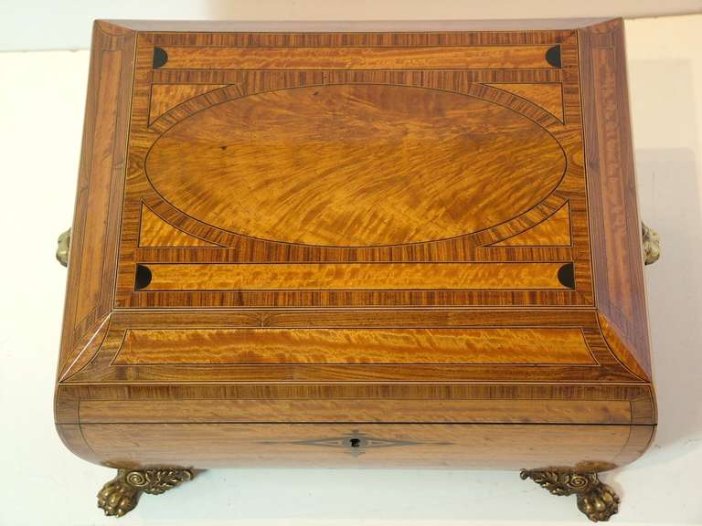 19th Century Regency Satinwood Sewing Box