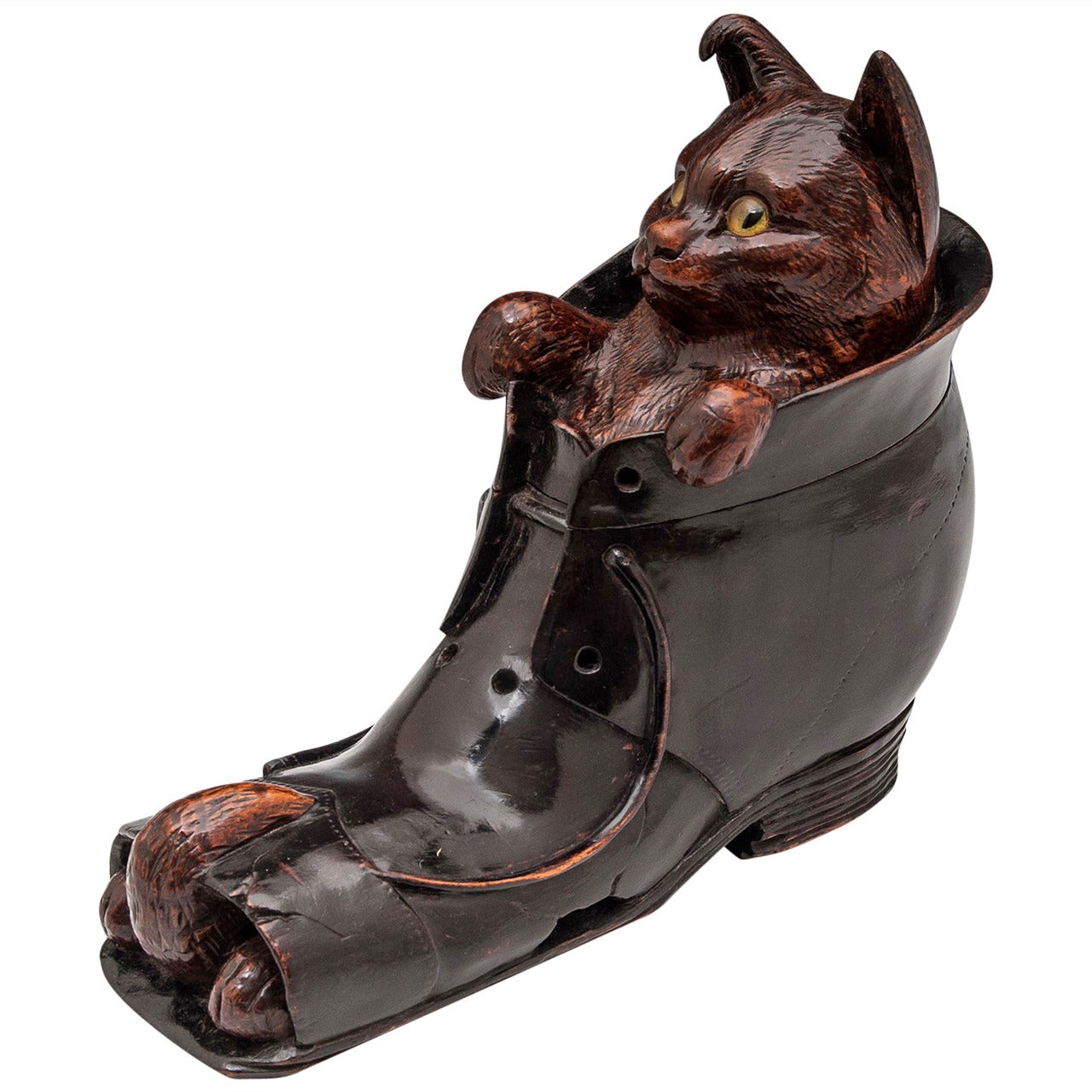 Cat in a Boot Tobacco Box For Sale
