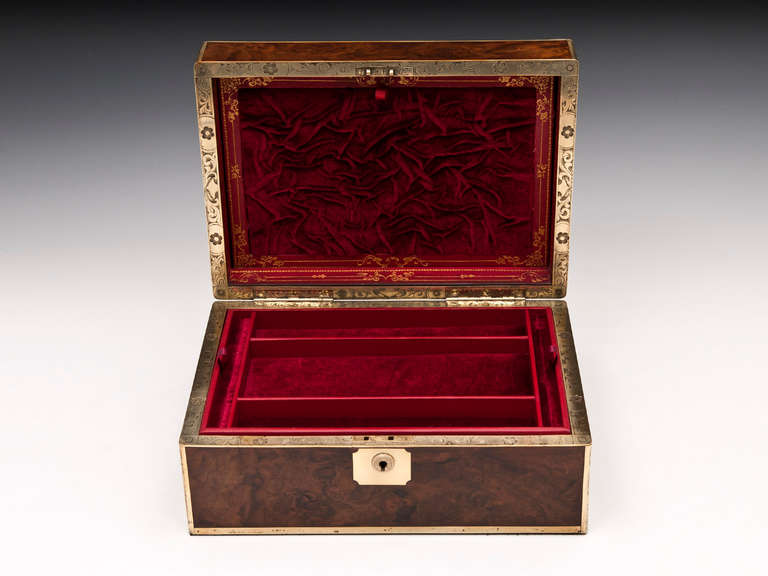 British Brass Bound Jewellery Box