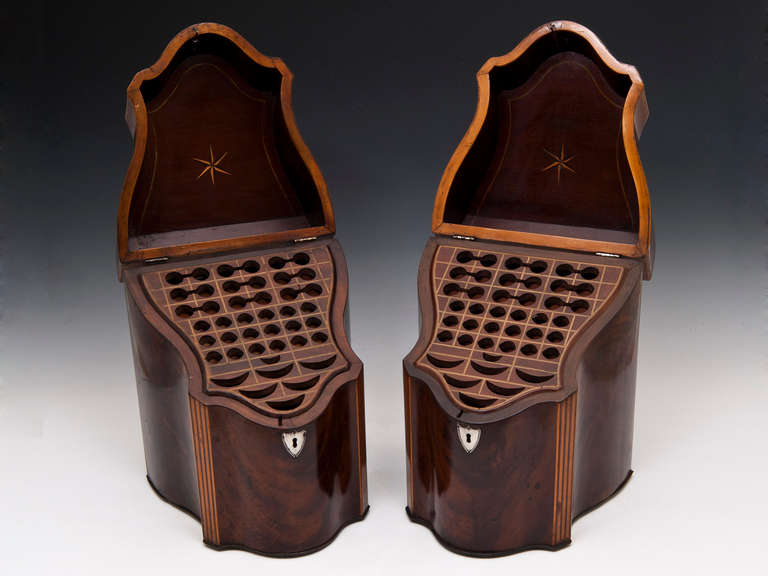 19th Century Pair of Knife Boxes