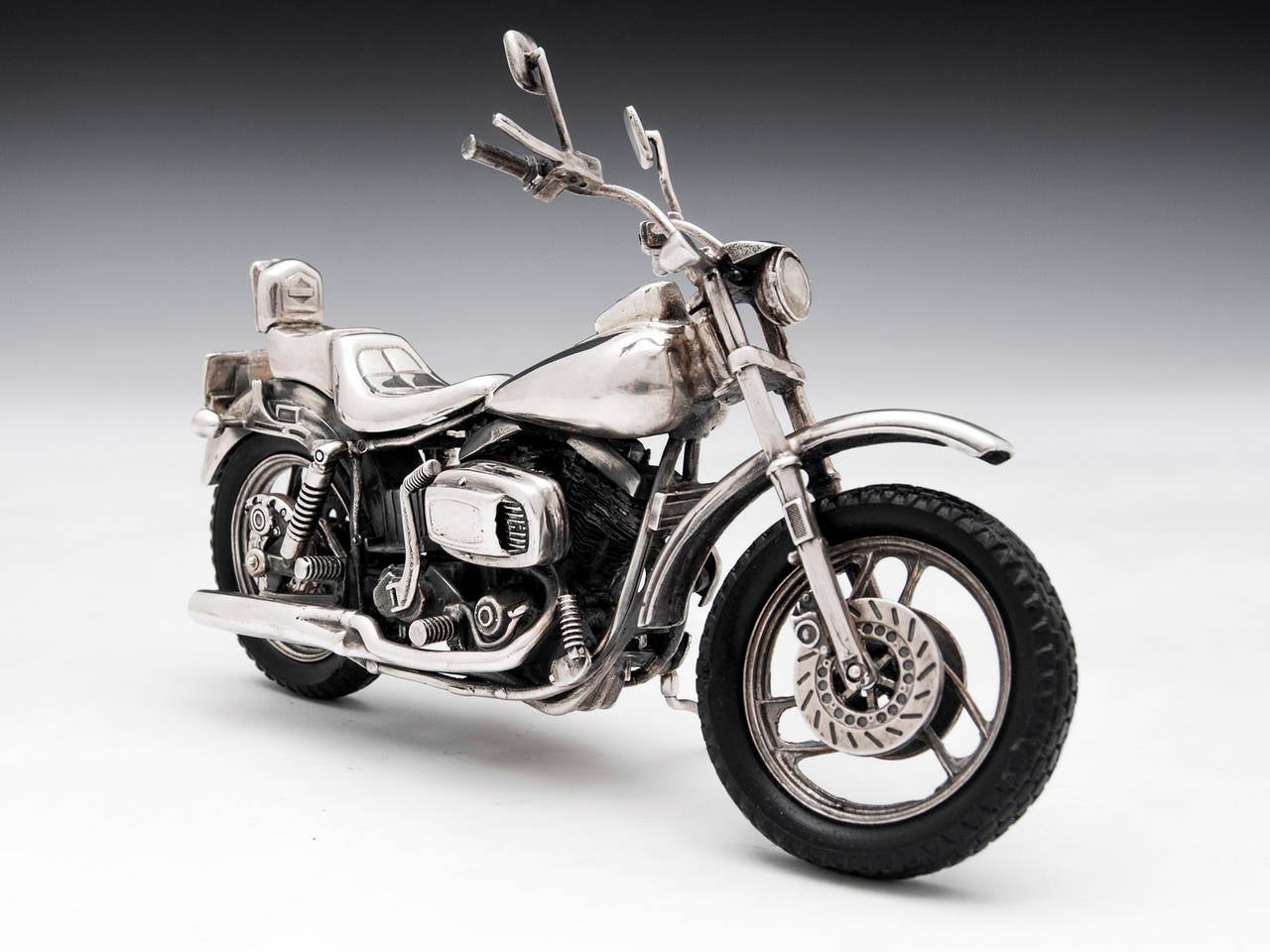 British Sterling Silver Harley Davidson Motorcycle