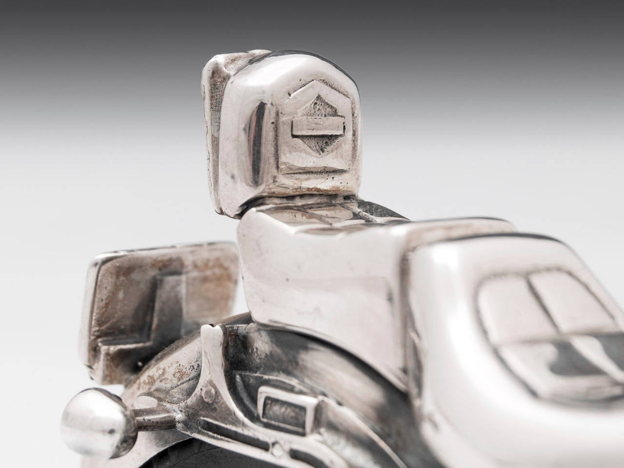 Late 20th Century Sterling Silver Harley Davidson Motorcycle