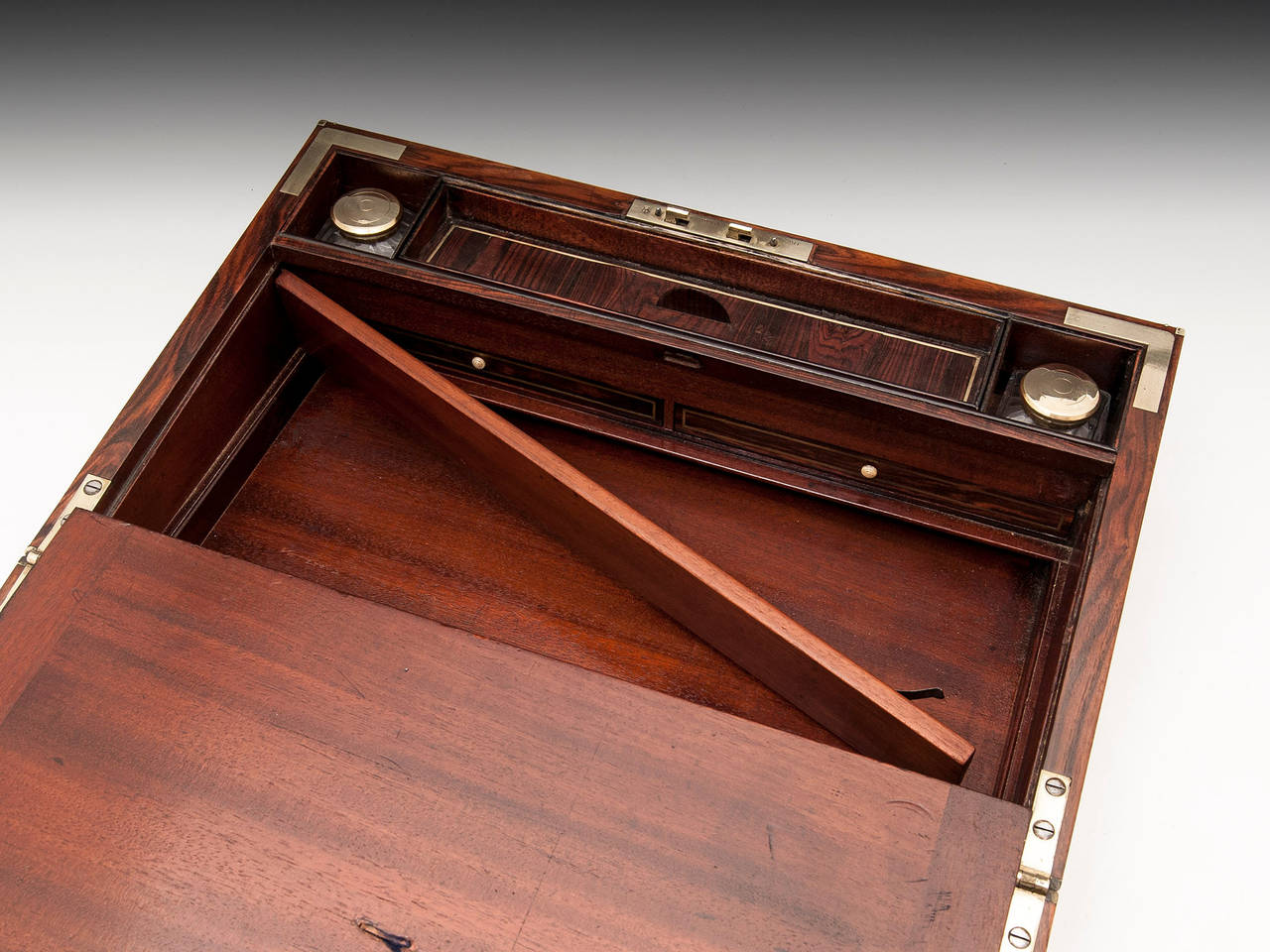 Brass Antique Kingwood Writing Box